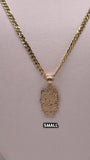 14k gold cuban necklace with hello kitty pendant
