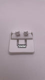 925 Sterling Silver Princess-Cut CZ Stud Earrings (5mm & 6mm Options)