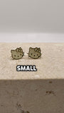 14k gold hello kitty face push-back earrings small, medium or large
