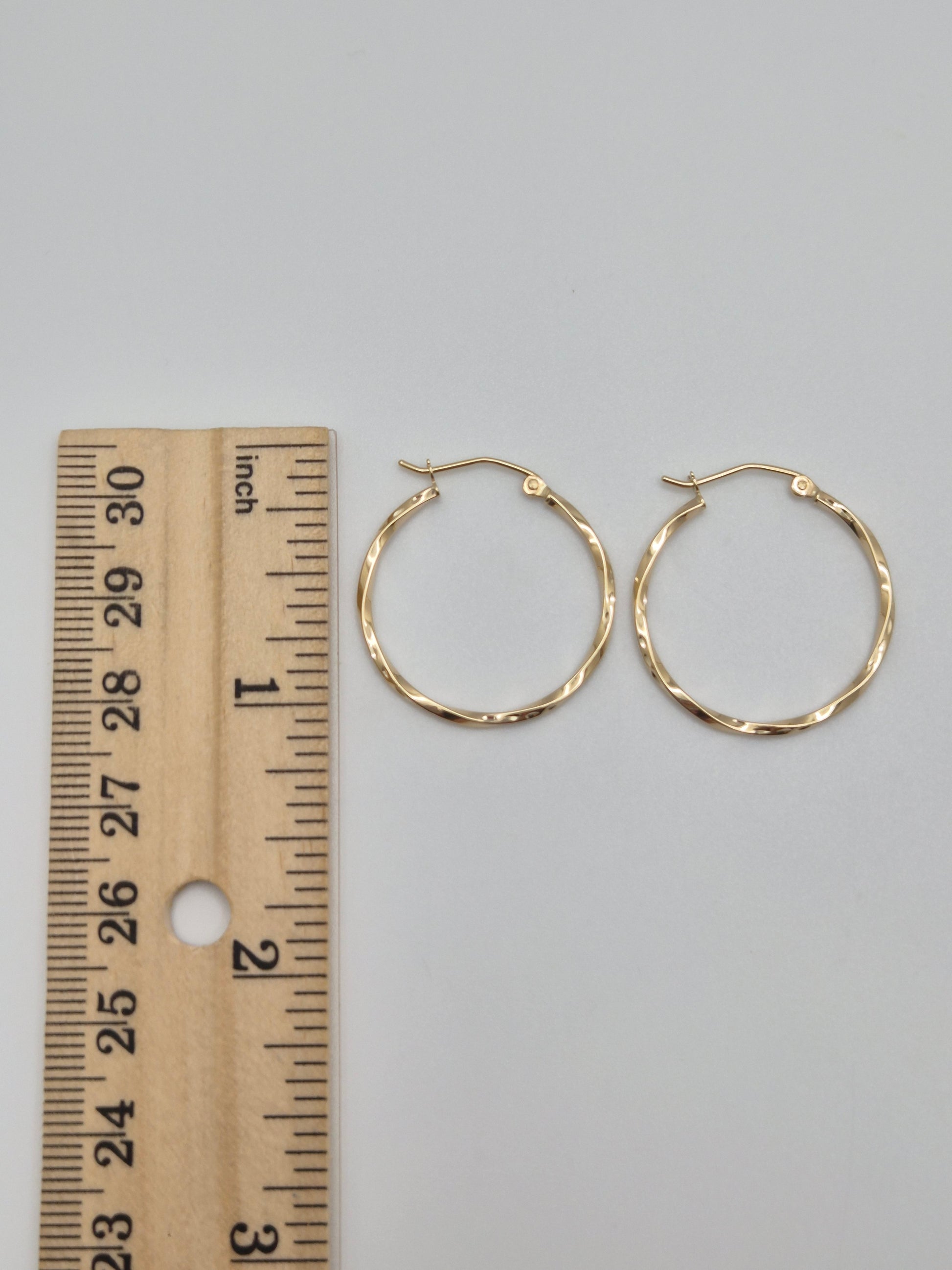 14K Gold Golden Twirl Hoops (047)