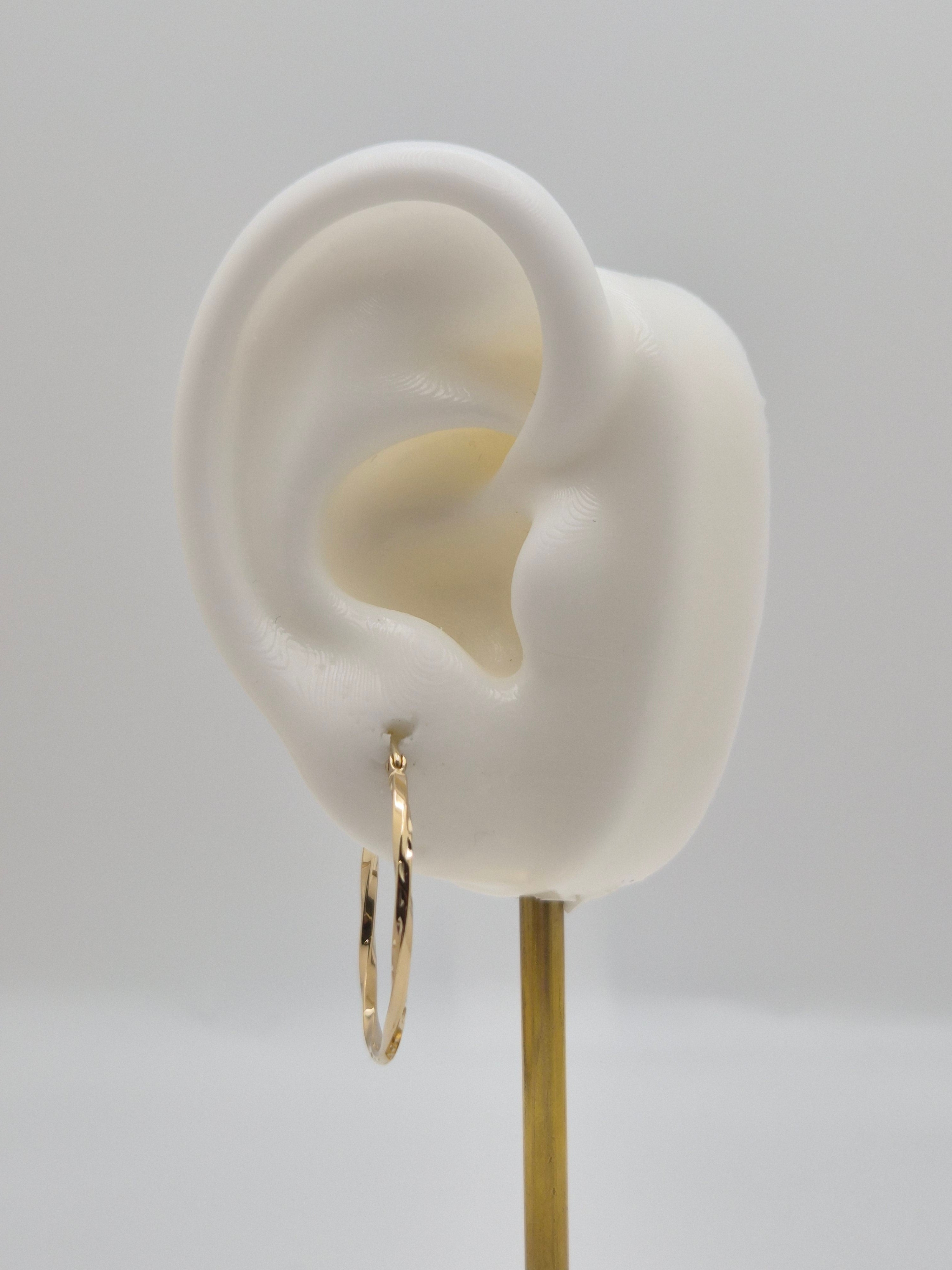 14K Gold Golden Twirl Hoops (047)
