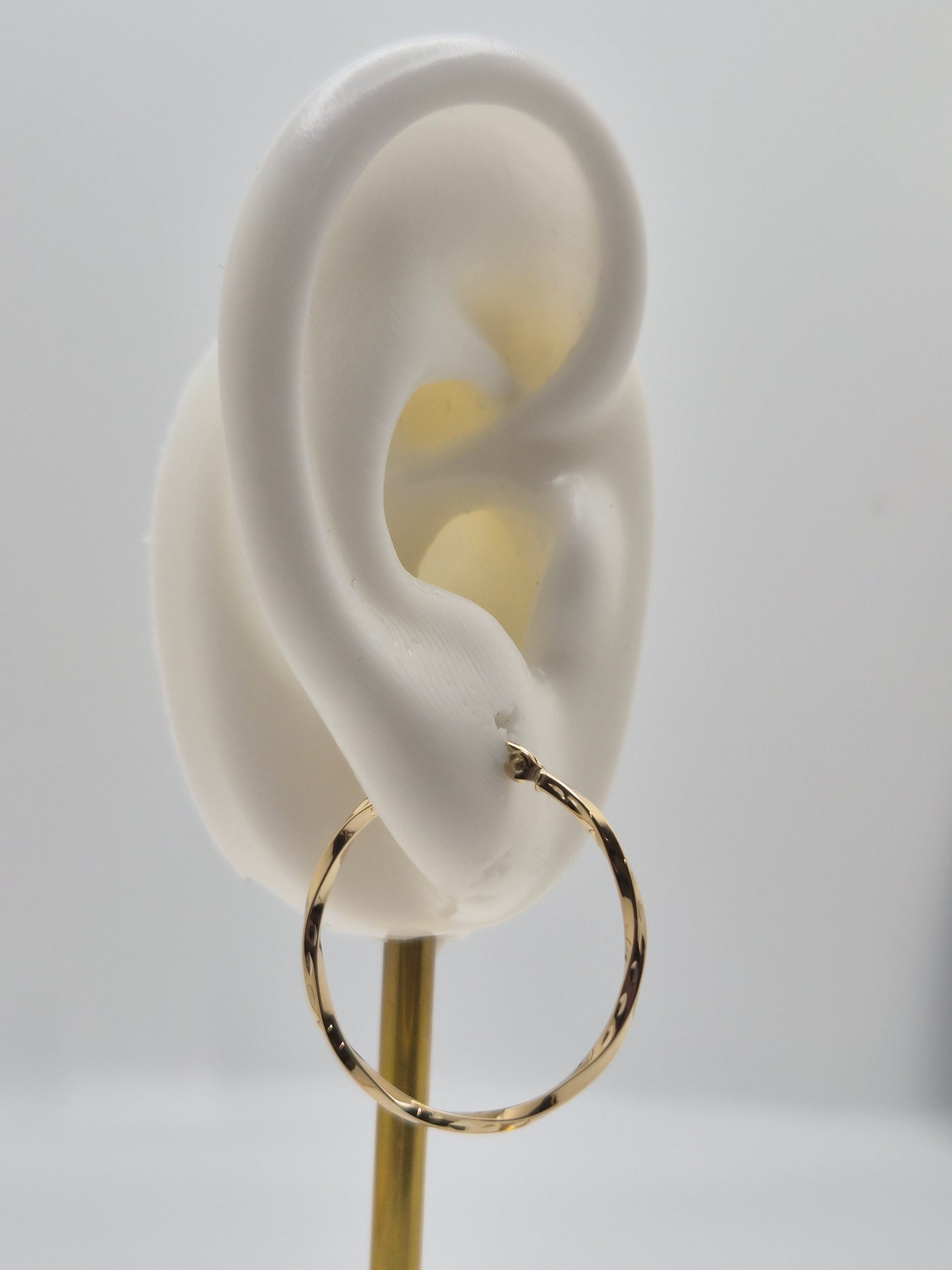 14K Gold Golden Twirl Hoops (047)