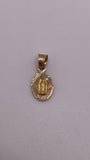 14K Gold Tri Color Mini Double Sided Pendant