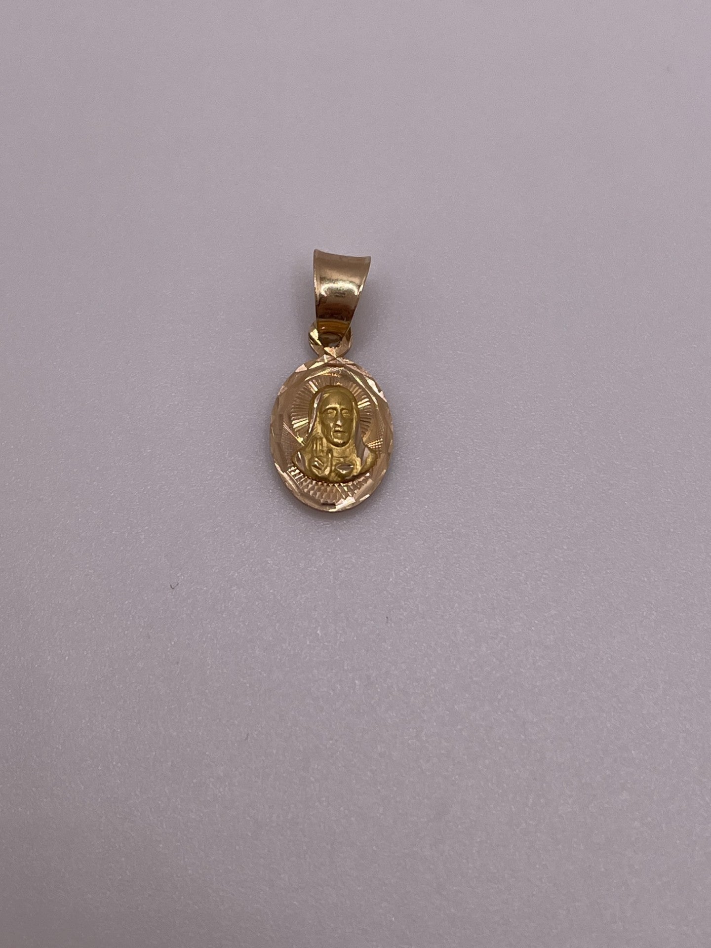 14K Gold Tri Color Mini Double Sided Pendant