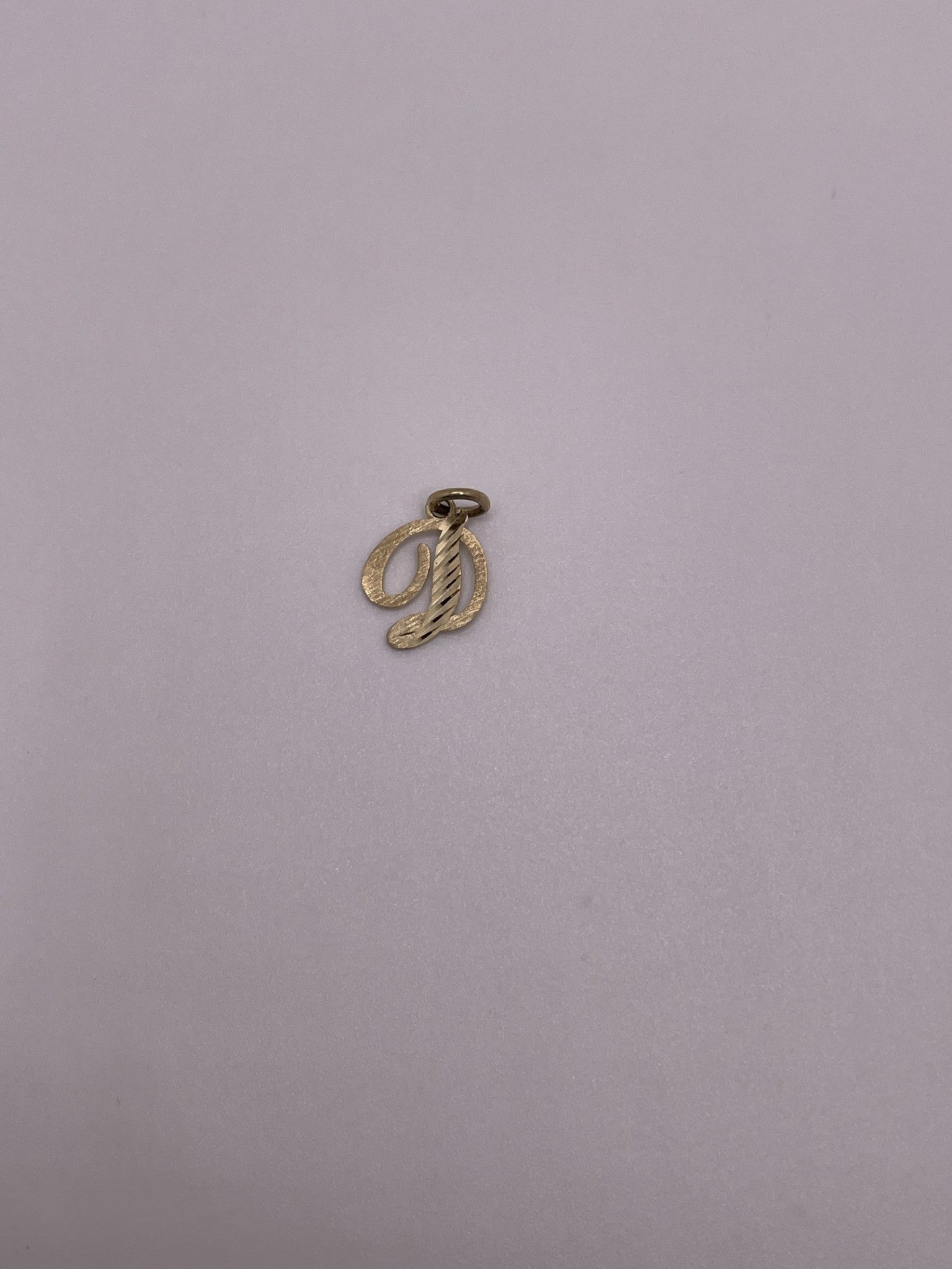 Cursive Diamond-Cut Mini Initial Pendant 14K Gold