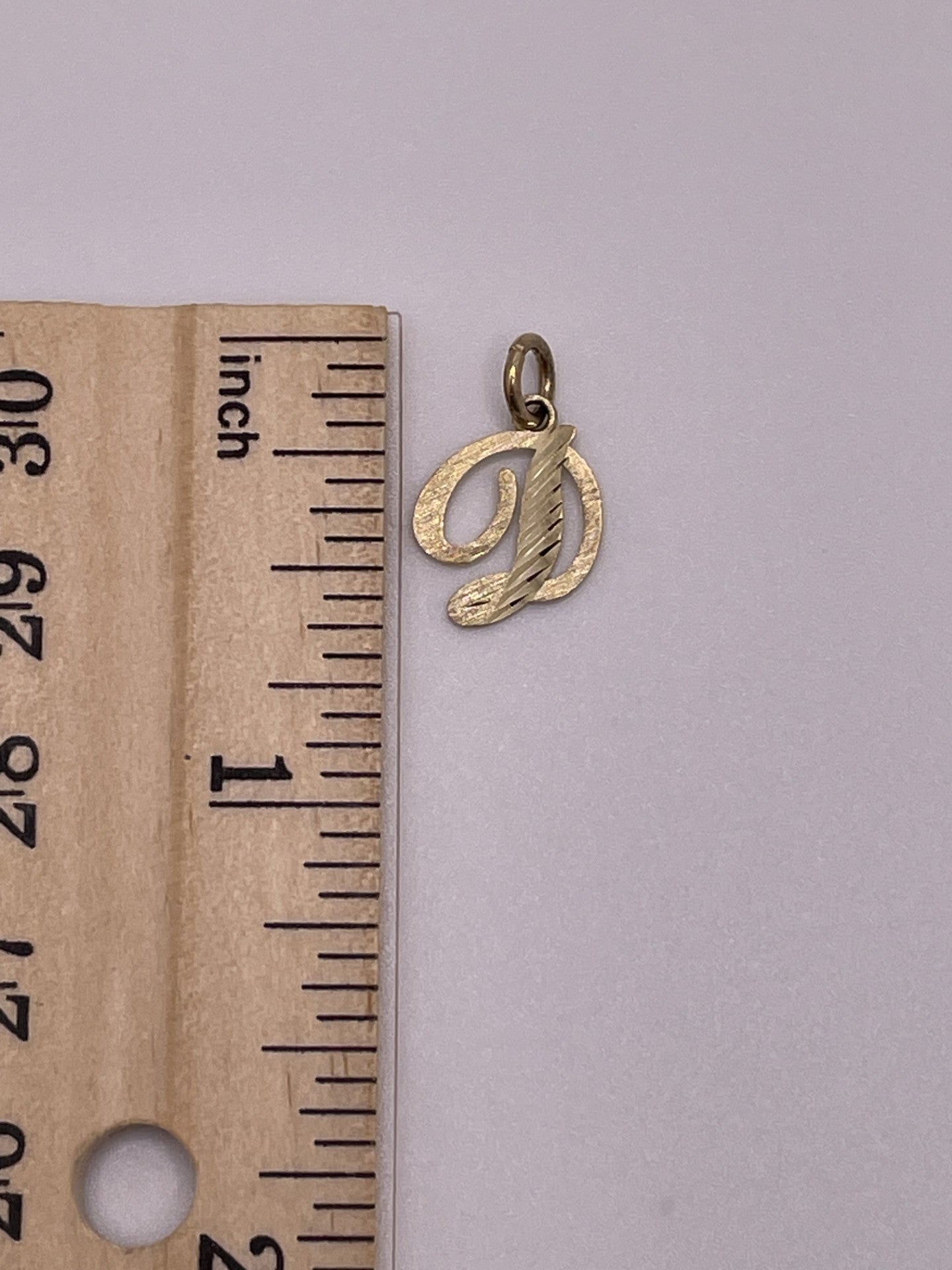 Cursive Diamond-Cut Mini Initial Pendant 14K Gold