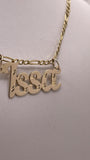 14K Gold Custom Name Pendant with Diamond-Cut Detailing