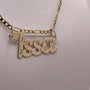 14K Gold Custom Name Pendant with Diamond-Cut Detailing