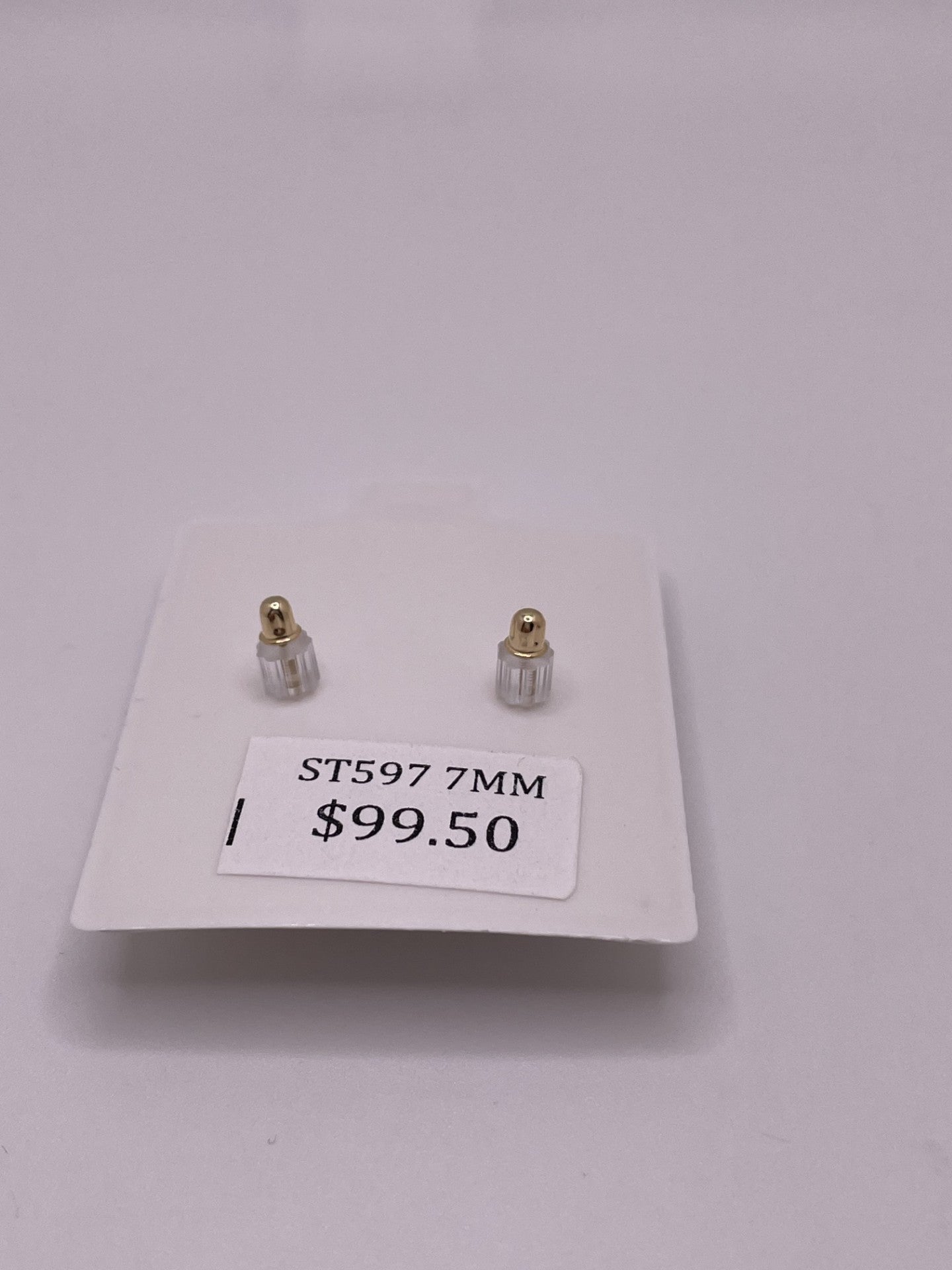 14K Gold 7MM Round CZ Earrings