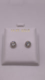 14K Gold 6MM Round CZ Earrings