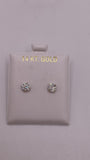 14k gold white cz stud earrings 5mm
